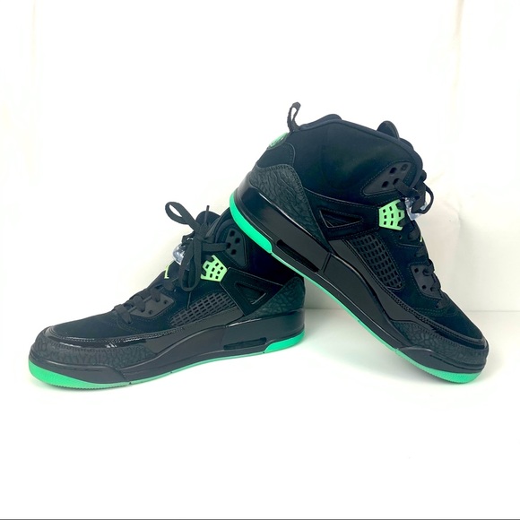 jordan spizike black green glow